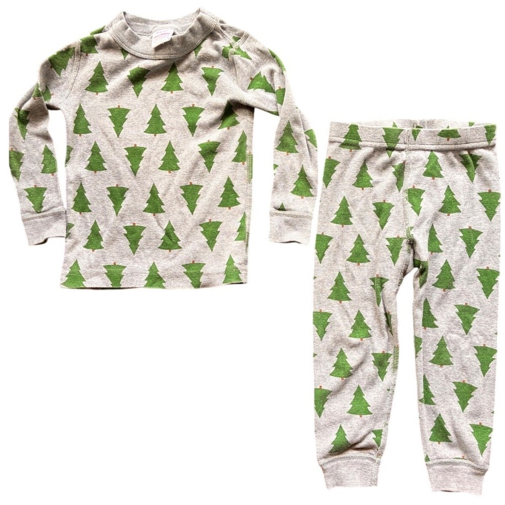 Hanna Andersson Christmas Tree Pajama Set Long Sleeve 3T
